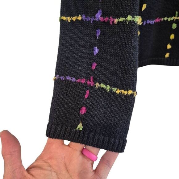 Christopher & Banks Women's Black & Bright Multicolor Rayon/Cotton/Viscose/Nylon - Picture 2 of 9